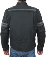 Black Armored Leather Motorcycle Jacket - Image 4