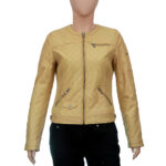 New Women Quilted Leather Jacket