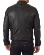 Mens Biker Motorcycle Leather Jacket - Image 2