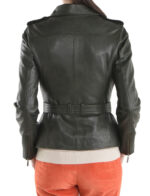 Womens Leather Motorcycle Biker Leather Jacket - Image 2