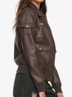 Carol Danvers Captain Marvel Flight Bomber Leather Jacket - Image 5